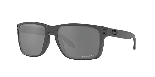 Oakley Men's OO9417 Holbrook XL Square Sunglasses, Steel/Prizm Black Polarized, 59 mm