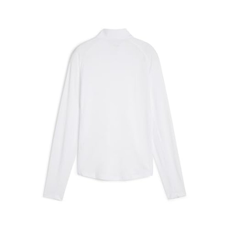 PUMA Women's You-V Solid 1/4 Zip, White, M