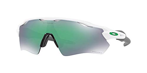 Oakley Men's OO9208 Radar EV Path Rectangular Sunglasses, Polished White/Prizm Jade, 38 mm