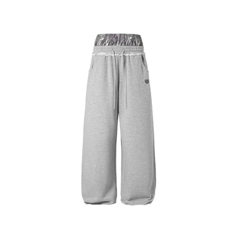 Aelfric Eden Baggy Wide Leg Sweatpants for Women Men Double Waist Camo Elastic Waisted Lounge Pants with Pockets