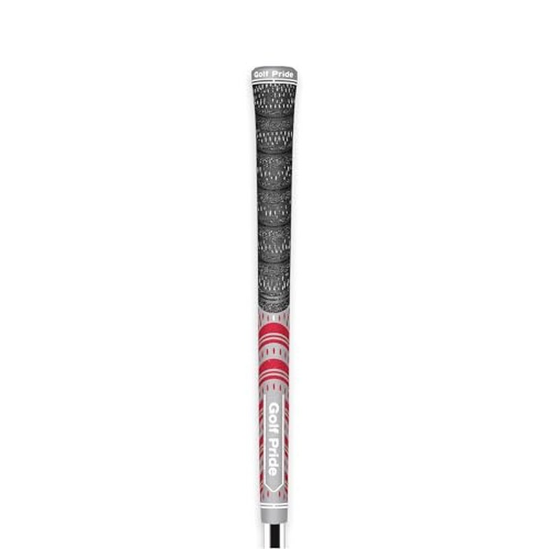 Golf Pride MCC Golf Club Grip - All-Weather Hybrid Grip - Brushed Cotton Cord & Pebbled Texture - Moisture-Wicking Technology - Grey/Red