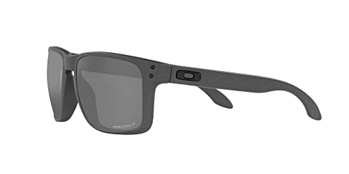 Oakley Men's OO9417 Holbrook XL Square Sunglasses, Steel/Prizm Black Polarized, 59 mm