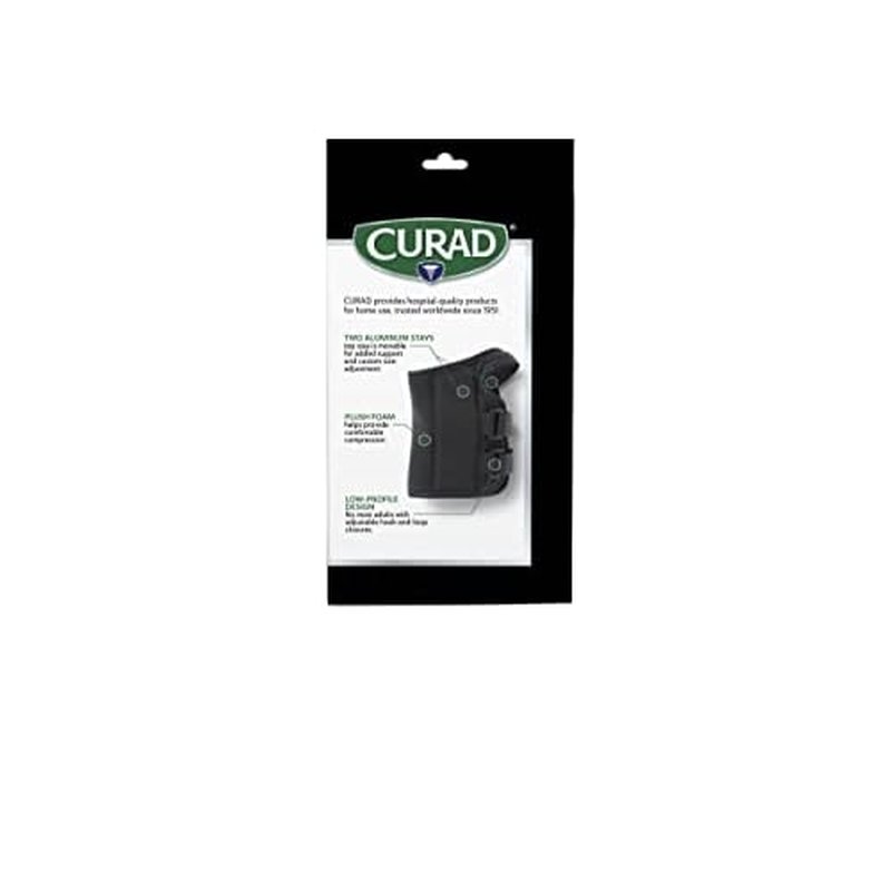CURAD Low-Profile Universal Wrist Splint, Movable Top Stay, Hook- and-Loop Attachment, Plush Foam, Universal Size, Right Hand, 6", Pack of 4