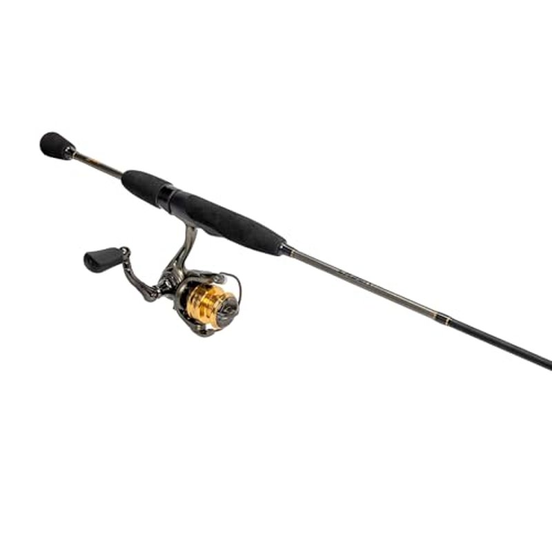 Lew¡¯s Laser Lite Spinning Reel and Fishing Rod Combo, IM6 Rod with Fast Action, 3+1 Bearings, Speed Lube, Metallic Gray/Gold/Black