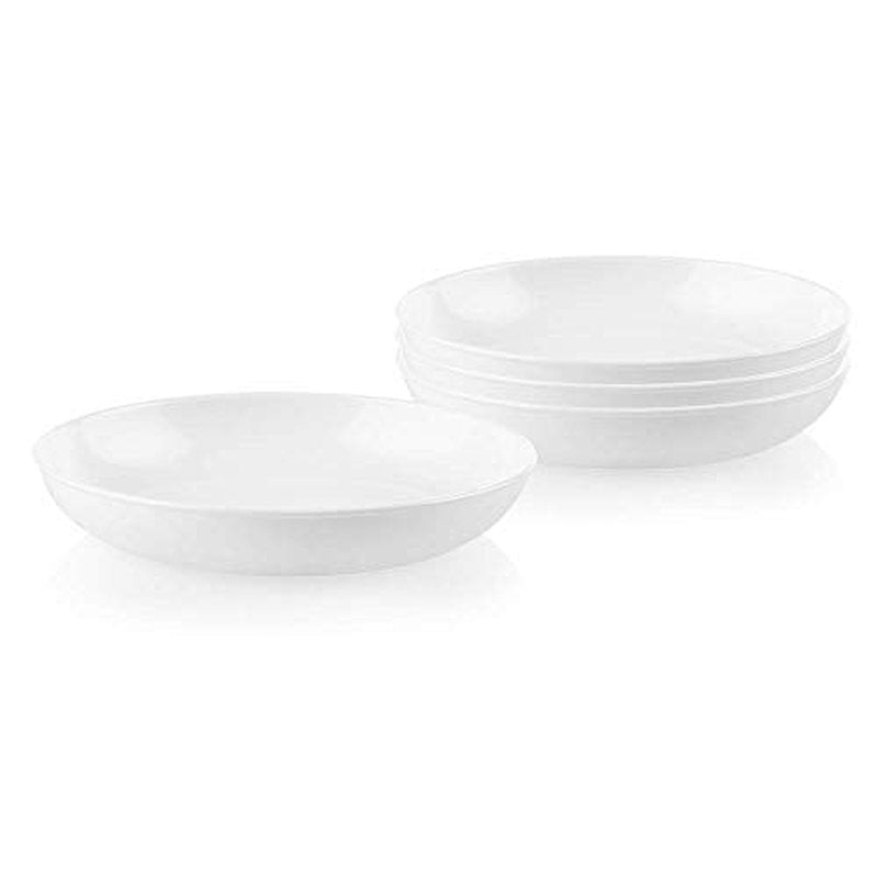 Corelle 4-Pc Versa Bowls for Pasta Salad and More, Service for 4, Durable and Eco-Friendly 30-Oz, Compact Stack Bowl Set, Microwave and Dishwasher Safe, White
