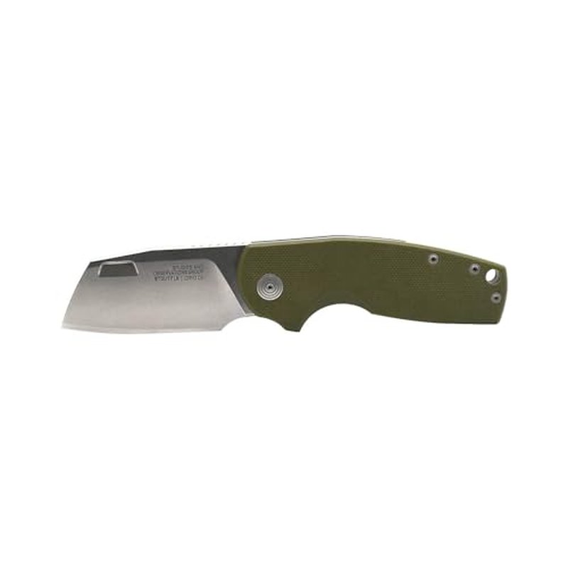 SOG Stout FLK Cleaver Daily Carry Folding Knives | G10 & Steel Handle | CRYO D2 Steel Blade | Short-Blade Frame Lock Folder