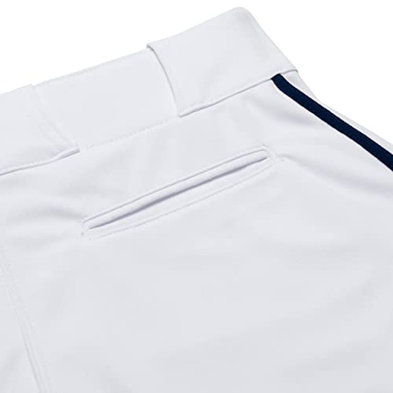 CHAMPRO Boys' Triple Crown Open Bottom Youth Baseball Pants, White, Navy Pipe, Large