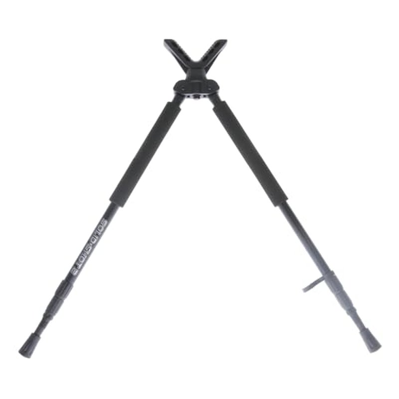 TruGlo Solid Shot Versatile Durable Adjustable Collapsible Rifle Shooting & Crossbow Hunting Bipod w/Rotating Head Design - 21-40 in. Length
