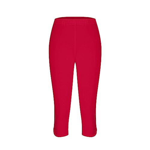 Turilly Capri Pants for Women Summer Casual Stretch Cropped Gym Yoga Pants Comfy High Rise Soft Beach Pants with Key Hole