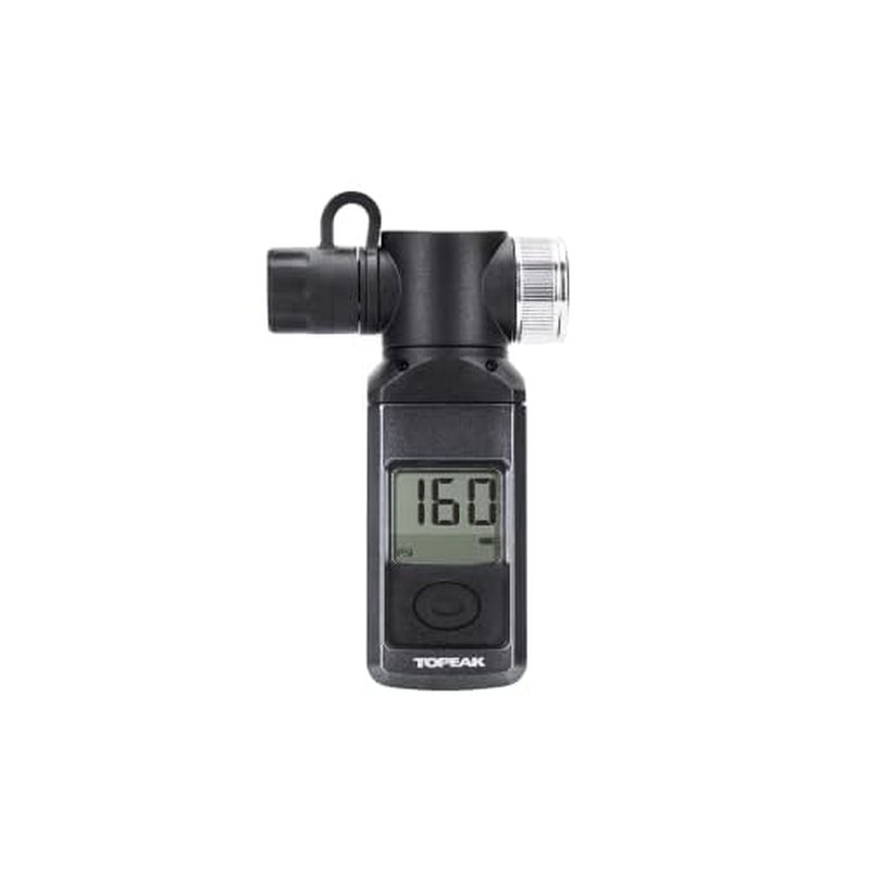 Topeak Shuttle Gauge Digital Tire Pressure Gauge ? 300 PSI / 20.7 Bar High-Precision Gauge for Presta, Schrader & Dunlop Valves ? Rotating Head, Air Release Button & Auto-Off Display