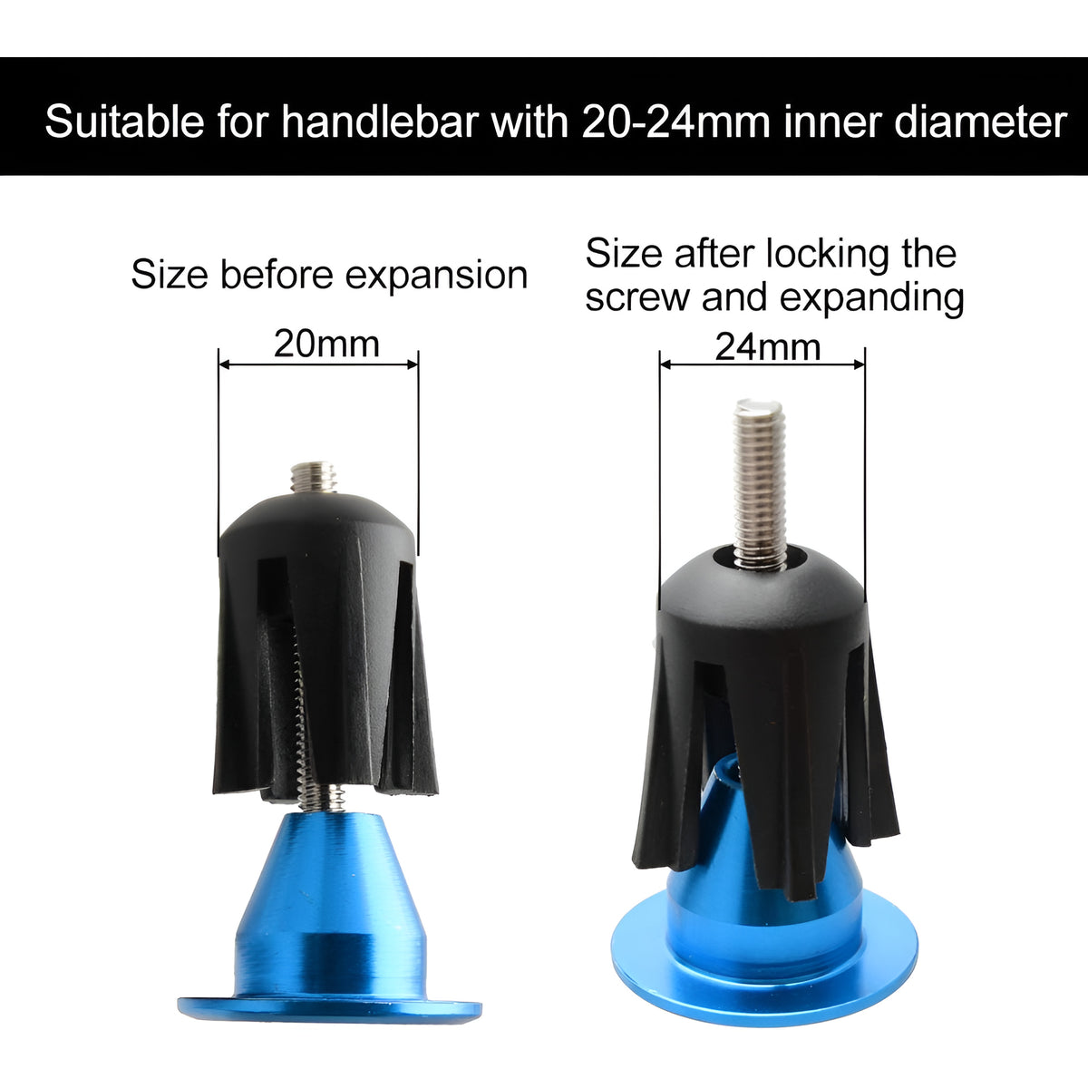 Ergonomic Bicycle Handlebar Grips with Aluminum Alloy End Plugs - Comfortable Non-Slip Fit