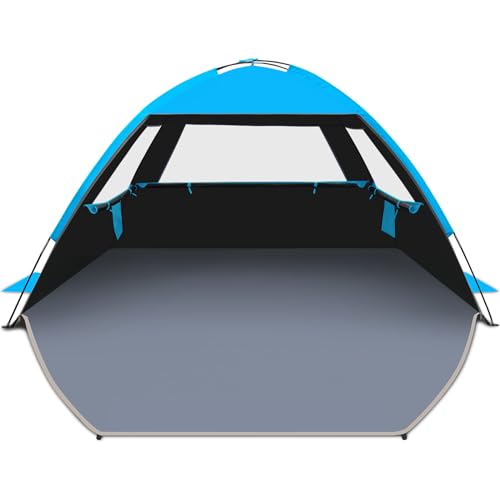 Gorich Beach Tent Sun Shelter for 3/4-5/6-7/8-10 Person with UPF 50＋ UV Protection, Lightweight & Easy Setup Beach Shade Canopy, Portable Beach Shade Tent Beach Cabana