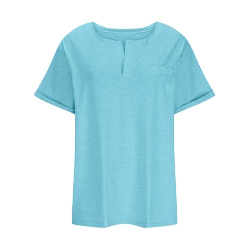 Today Deals Plus Size Tops for Women Summer Short Sleeve T Shirts Sexy V Neck Comfy T-Shirts Tunic Casual Loose Soft Tee Shirt