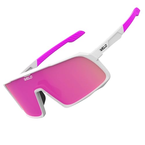 VELO by The Bullpen Training – Adult Sports & Active Sunglasses – TR90 & UV400 – For Baseball, Cycling & Outdoors – Changeup (White Rose)