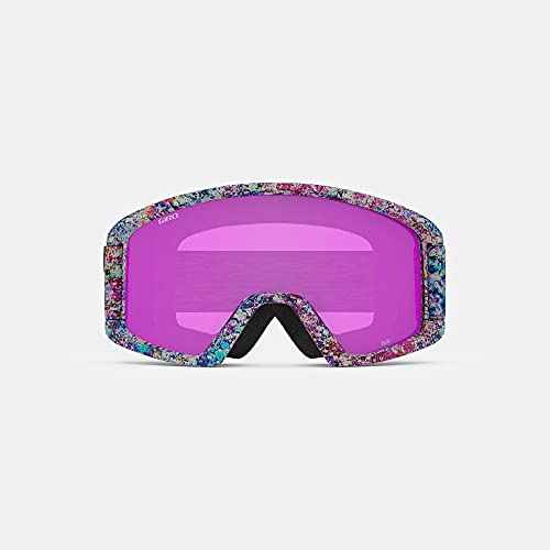 Giro Dylan Ski Goggles - Snowboard Goggles for Women & Youth - Pink Data Mosh Strap with Amber Pink/Yellow Lenses
