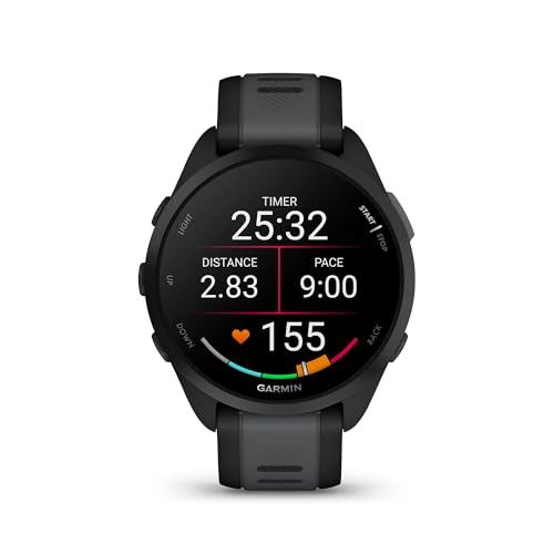 Garmin Forerunner 165 Music, Running Smartwatch, Colorful AMOLED Display, Training Metrics and Recovery Insights, Music on Your Wrist, Black