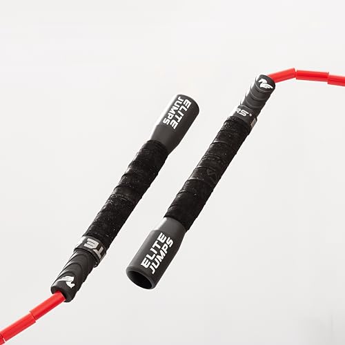 Elite Jumps Freestyle Beaded Jump Rope for Cardio Training - Workout Jump Rope with Unbreakable Long Handles and Shatterproof Beads - Designed for Beginners or Pros - Ideal Fitness