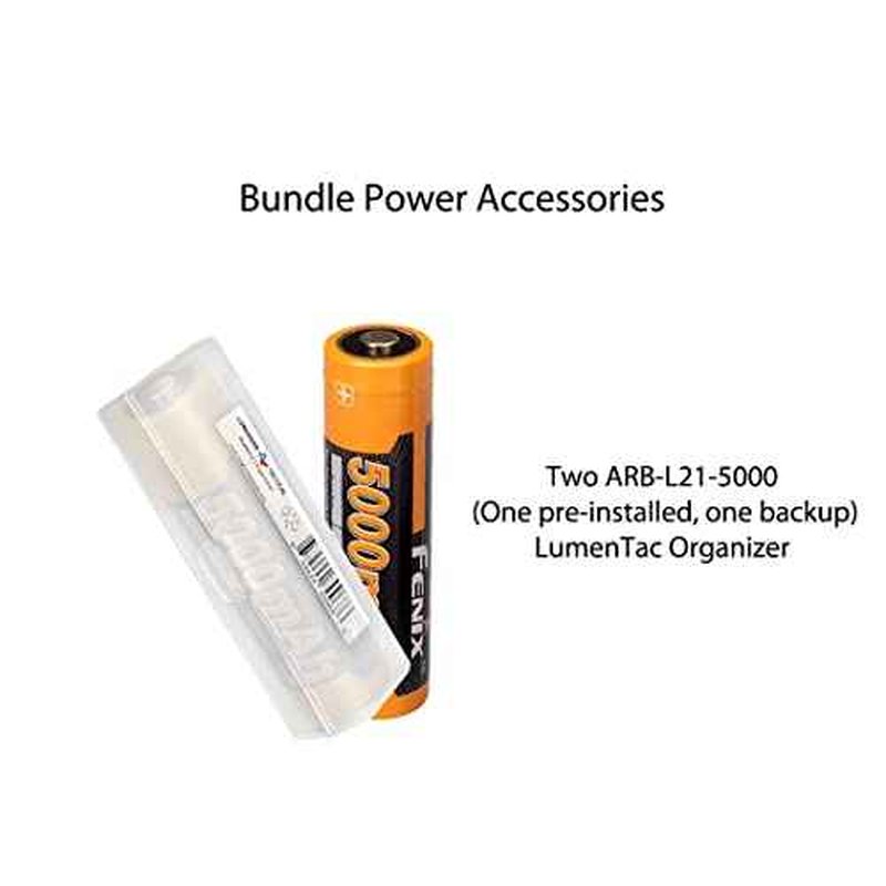 Fenix C7 3000 Lumen High Lumen USB-C Rechargeable Flashlight with 2x5000mAh Batteries and LumenTac Battery Organizer