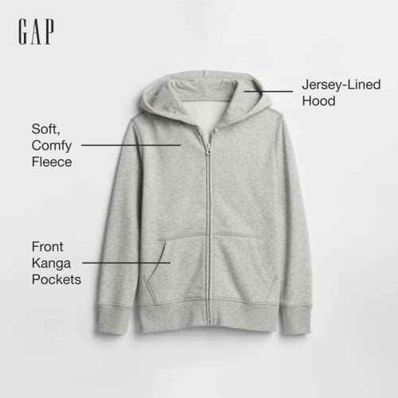 GAP boys Full Zip Hooded Sweatshirt