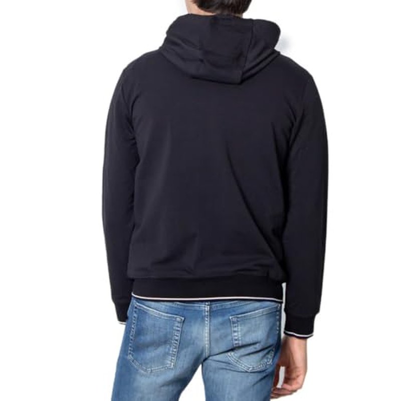Armani Exchange Men's Logo Regular Fit Stretch Cotton Zip Up Hooded Sweatshirt, Black, Small