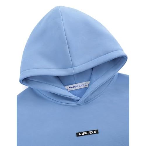 Aelfric Eden Fleece Lined Hoodies For Men Women Oversized Hoodie Casual Hooded Sweatshirts Warm Solid Basic Pullover Tops