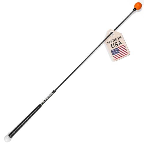 Orange Whip Lightspeed Golf Swing Trainer Aid Patented & Made in USA- Speed Stick Improves Speed, Distance and Accuracy (45")