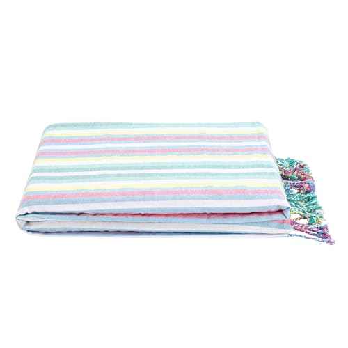Organix 100% Cotton Turkish Fouta Beach Towel, 12 Pack, 35x70 inches, Sand Free Quick Dry Swim Towel, Extra Large Light Travel Towel for Adults, Soft Durable Absorbent - Multicolor