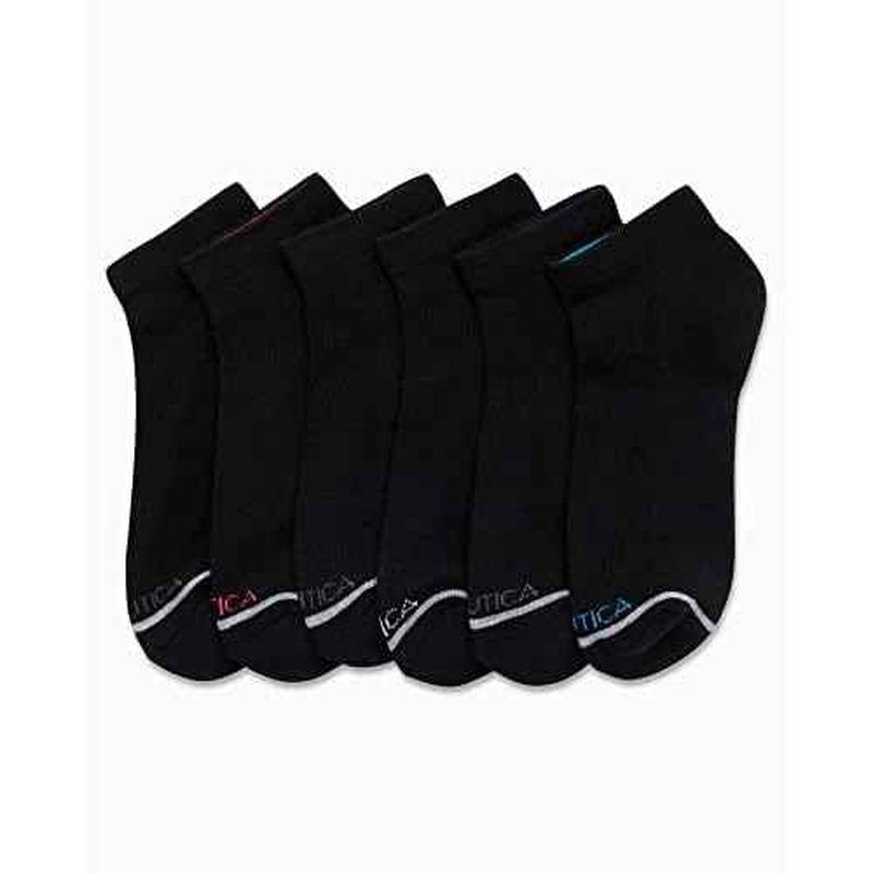 Nautica Womens Quarter Socks ? 6 Pack Cushioned Moisture Wicking Breathable Womens Crew Socks for Running and Workouts