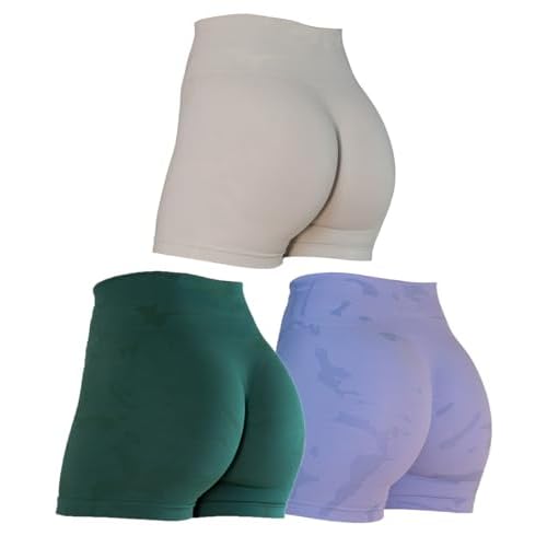 AUROLA CAMO Collection Workout Shorts for Women Subtle Logo Seamless Scrunch Gym Yoga Running Active Short