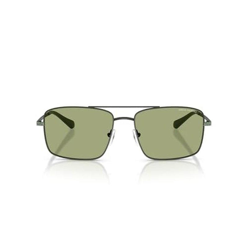 A|X ARMANI EXCHANGE Men's AX2054S Aviator Sunglasses, Matte Dark Green/Green, 57 mm