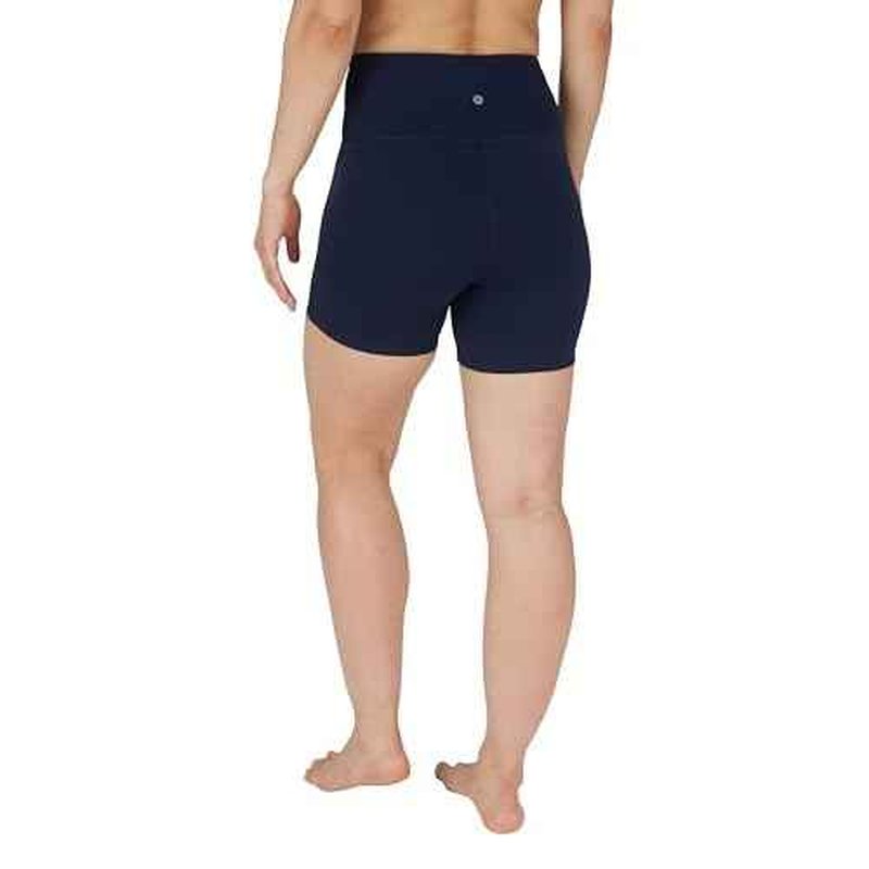 90 Degree By Reflex Womens High Waisted Biker Shorts Ribbed Workout Yoga Running Tummy Control Spandex Short