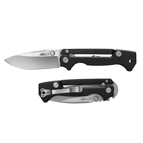 Cold Steel AD-10 and AD-15 Tactical Folding Knife with Lock and Pocket Clip - Premium S35VN Steel Blade, AD-15 Black , 3 1/2"