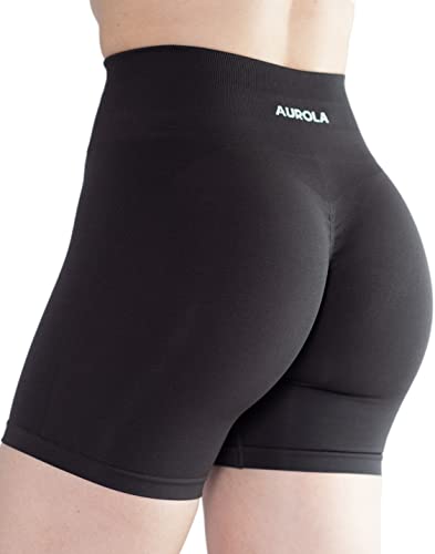 AUROLA Intensify Workout Shorts for Women Seamless Scrunch Short Gym Yoga Running Sport Active Exercise Fitness Shorts Seal Brown