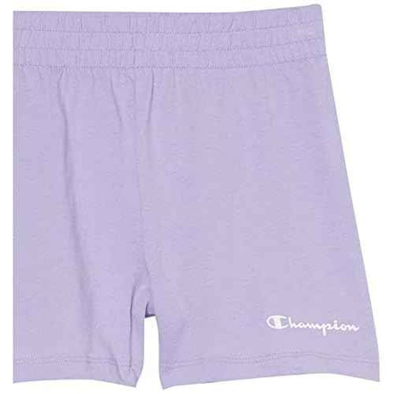 Champion Girls Shorts, Cotton Shorts for Girls, Lightweight Gym Shorts, Script, 3"