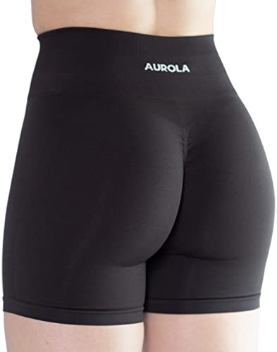 AUROLA Intensify Workout Shorts for Women Seamless Scrunch Short Gym Yoga Running Sport Active Exercise Fitness Shorts Seal Brown