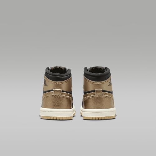 Jordan Toddler's 1 Retro High OG Black/Metallic Gold-Sail (FD1413 071)