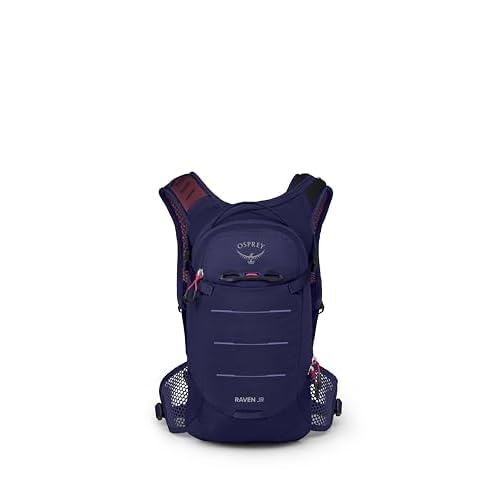 Osprey Raven Jr Girl's Mountain Biking Backpack with Hydraulics Reservoir, Deep Fig