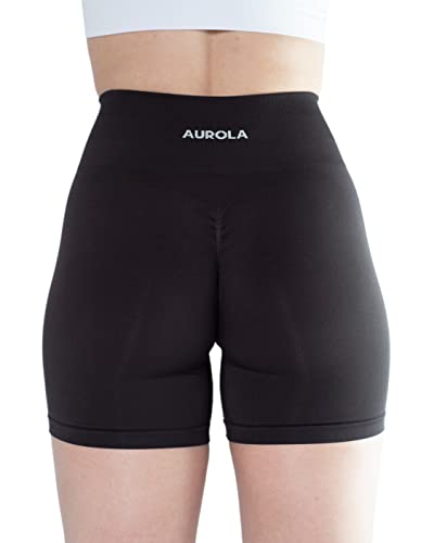 AUROLA Intensify Workout Shorts for Women Seamless Scrunch Short Gym Yoga Running Sport Active Exercise Fitness Shorts Seal Brown