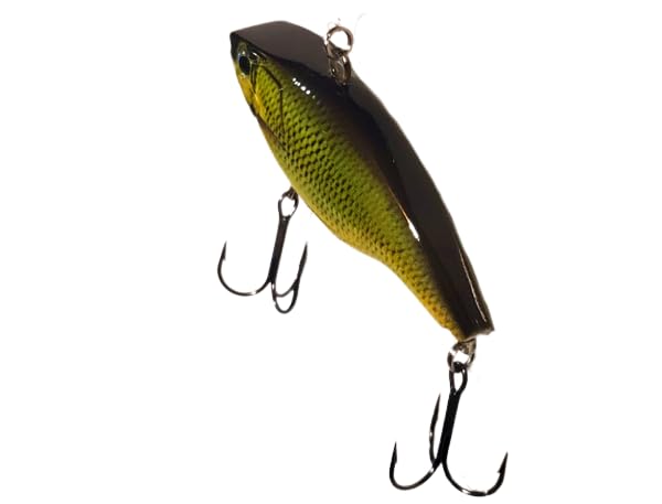 2 3/4" DDT Lipless Crankbait for Bass Fishing Lure Vibe Trap Crank Bait Lifelike Bait Sink (Golden Shiner)