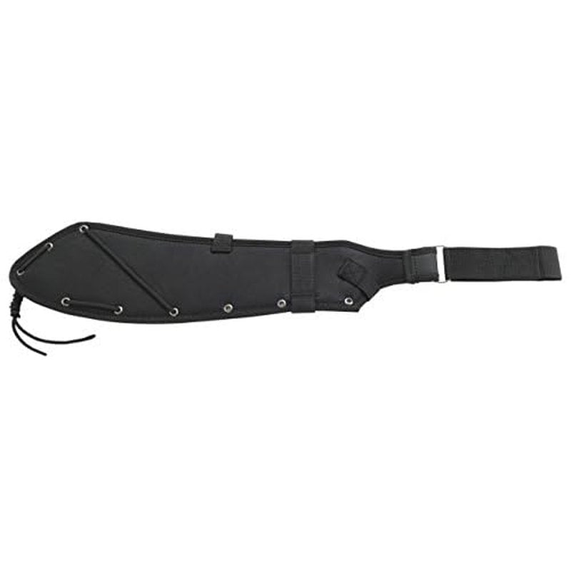 CRKT Halfachance Fixed Blade Parang Machete: 18 Inch Black Powder Coated Carbon Steel Parang Style Blade with Nylon Sheath for Survival, Hunting & Camping K920KKP