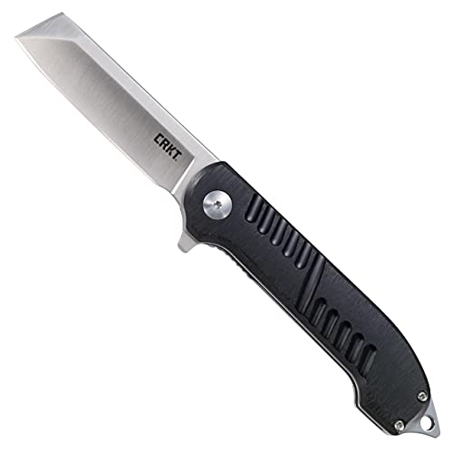 CRKT Razel GT Assisted Folding Pocket Knife: Everyday Carry, Stainless Steel Cleaver Blade with Satin Finish, Liner Lock, Black Aluminum Handle, Lanyard Hole 4031 Multi One Size