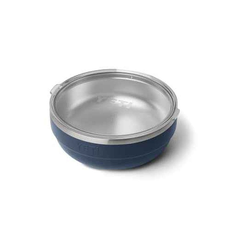 YETI Rambler Low Bowl, Vacuum Insulated, Stackable and Nestable Stainless Steel Bowl with Lid, 3.6 Quart, Navy