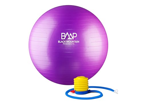 Black Mountain Products Professional Grade Stability Ball, Purple, 75 cm