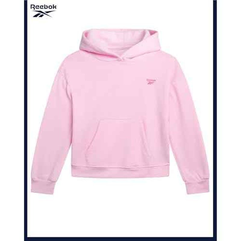 Reebok Girls Sweatsuit Set - 2 Piece Soft Long Sleeve Hoodie Sweatshirt and Sweatpants for Girls - Athletic Sweatsuit, Size 12, Pink
