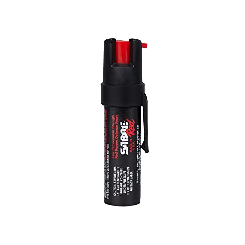 SABRE RED Compact Pepper Spray for Self Defense, Max Police Strength OC Spray with UV Dye, Easy Carry Belt Clip & Fast Access, Protect Against Multiple Threats, Secure & Easy to Use Safety, 0.67 fl oz