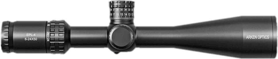 Arken Optics EPL4 6-24x50 FFP MOA VPR Illuminated Reticle with Zero Stop 30mm Tube Lightweight Rifle Scopes for Hunting