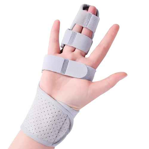 Trigger Double Finger Splint Brace Joint Stabilizer, Middle Hand Brace with Broken Finger Support Pinky Pointer Splint
