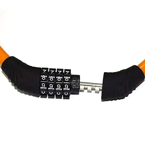 Sanwo Security Bike Lock 4 Digit Resettable Combination Cable Lock for Bicycle, 2 Feet x 1/2 Inch