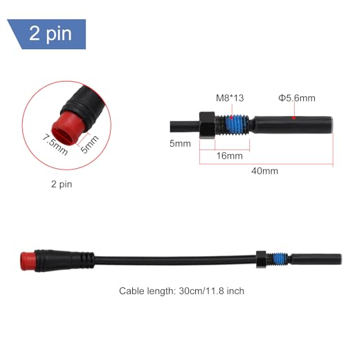 Ebike Brake Sensor, Magnetic Brake Sensor For any Electric Bicycle, Cut Off Power Brake 2/3 Pin 2A 2Y , Electric Bicycles Hydraulic Cut Off Power Brake Connector Kits(2 pins)