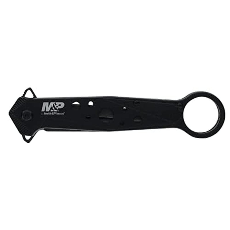 Smith & Wesson Accessories The Smith & Wesson M&P Folding Spear Point Featuring 8Cr13MoV Stainless Steel And Ergonomic Finger Loop Designed For EDC And Quick Deployment